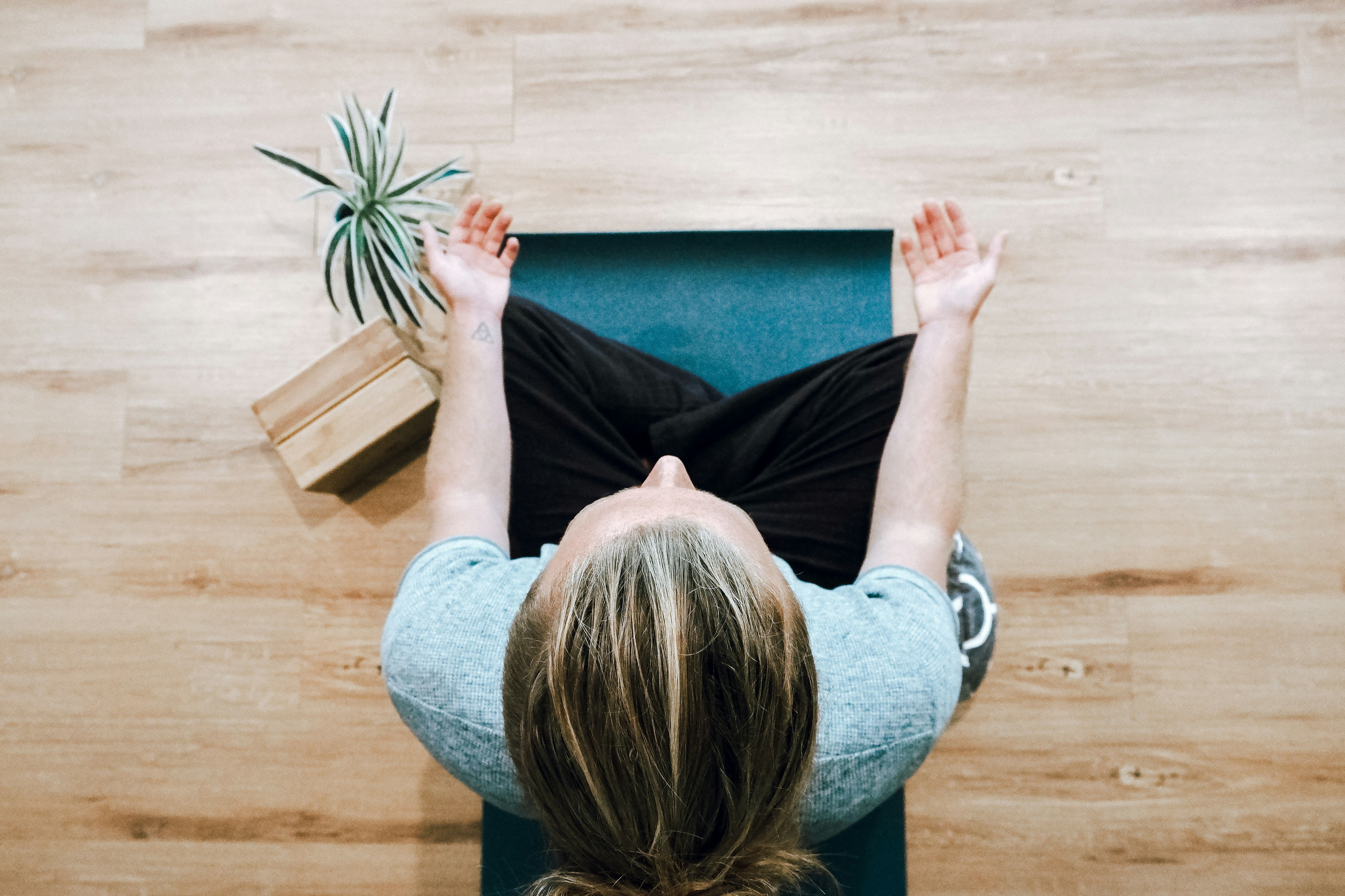Peaceful meditation and breathing practice during pregnancy