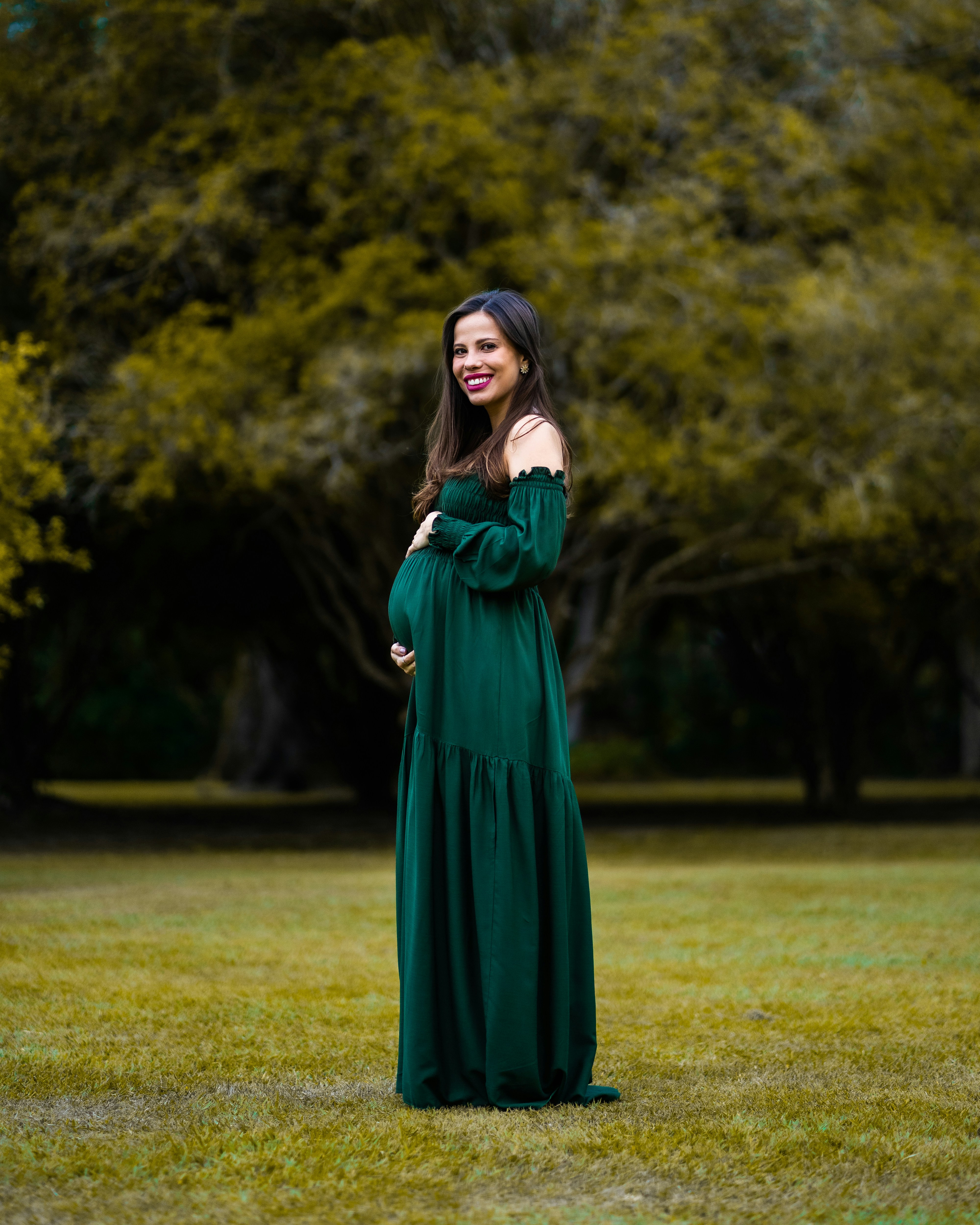 First trimester maternity outfit ideas - flowy wrap dress